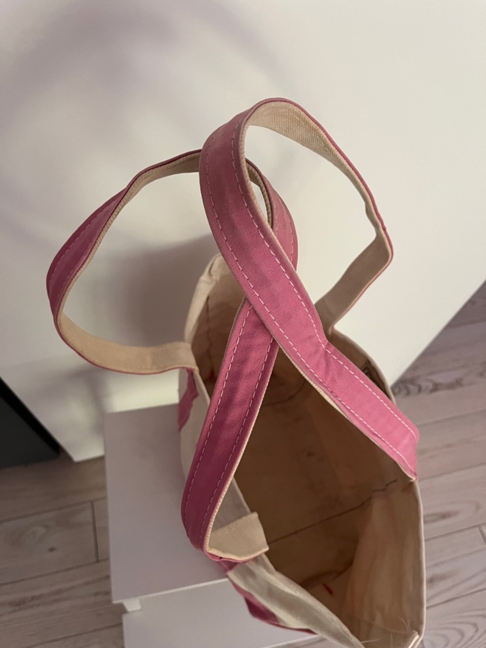 Canvas Tote Bag with Pink Trim - classic Bean boat & tote - Picture 7 of 7